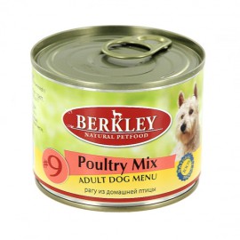 Berkley консервы для собак рагу из птицы: цыпленок, индейка и утка, Adult Poultry Mix